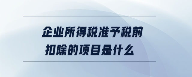 企業(yè)所得稅準予稅前扣除的項目是什么