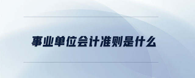 事業(yè)單位會計準則是什么
