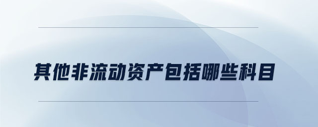 其他非流動(dòng)資產(chǎn)包括哪些科目