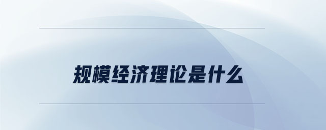 規(guī)模經(jīng)濟理論是什么