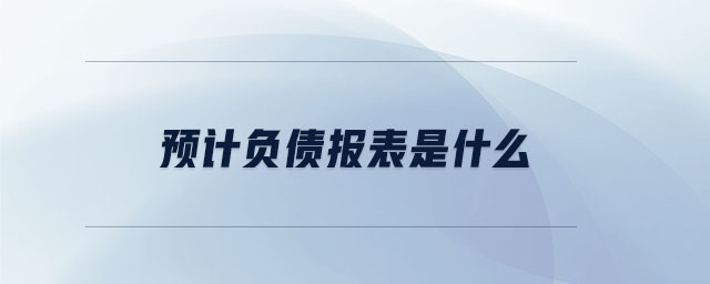 預(yù)計(jì)負(fù)債報(bào)表是什么