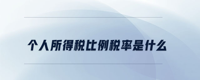 個(gè)人所得稅比例稅率是什么