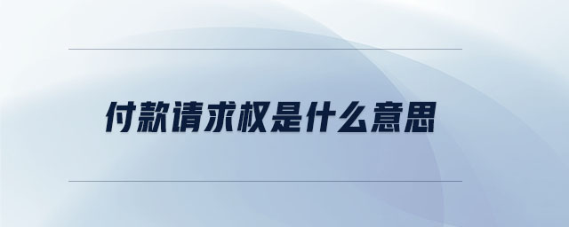 付款請求權(quán)是什么意思