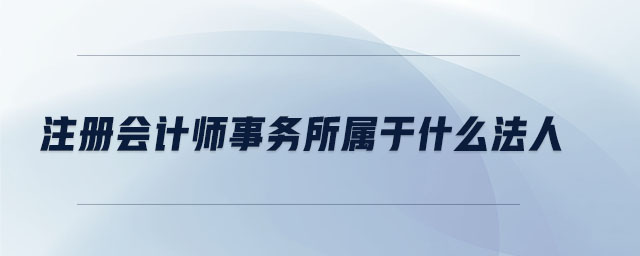 注冊會計(jì)師事務(wù)所屬于什么法人