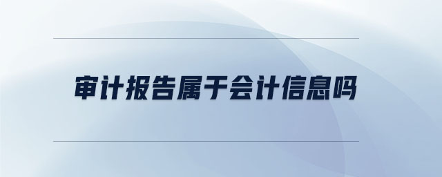 審計(jì)報(bào)告屬于會(huì)計(jì)信息嗎