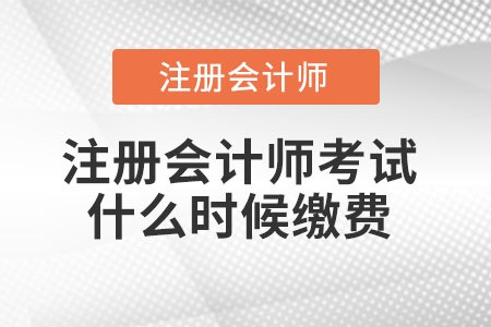 注冊會計師考試什么時候繳費(fèi)