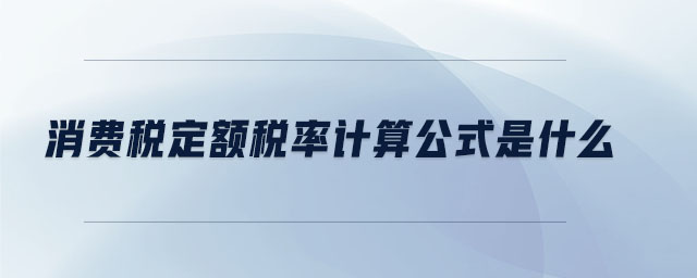 消費(fèi)稅比例稅率計(jì)算公式是什么