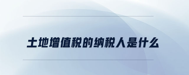 土地增值稅的納稅人是什么