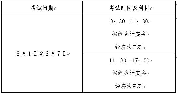2022年初級會計(jì)考試時間