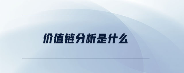 價(jià)值鏈分析是什么
