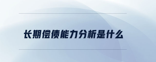 長期償債能力分析是什么
