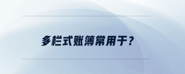 多欄式賬簿常用于？