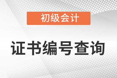 初級會計職稱編號怎么查詢?