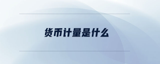 貨幣計(jì)量是什么