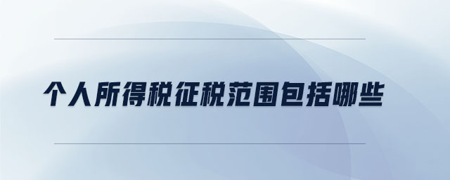 個人所得稅征稅范圍包括哪些
