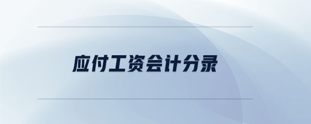 應(yīng)付工資會計分錄