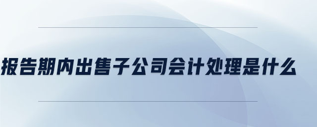 報(bào)告期內(nèi)出售子公司會(huì)計(jì)處理是什么