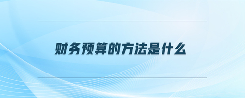 財務(wù)預(yù)算的方法是什么