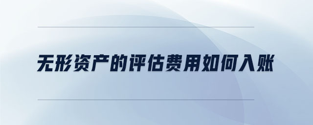 無(wú)形資產(chǎn)的評(píng)估費(fèi)用如何入賬