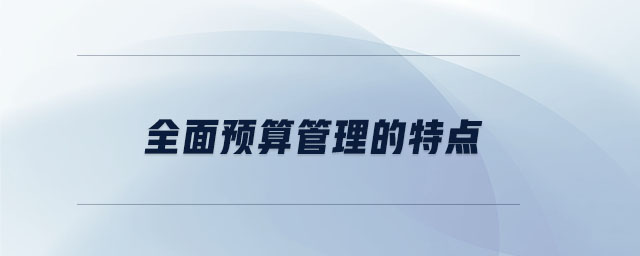 全面預(yù)算管理的特點