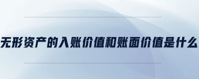 無形資產(chǎn)的入賬價(jià)值和賬面價(jià)值是什么