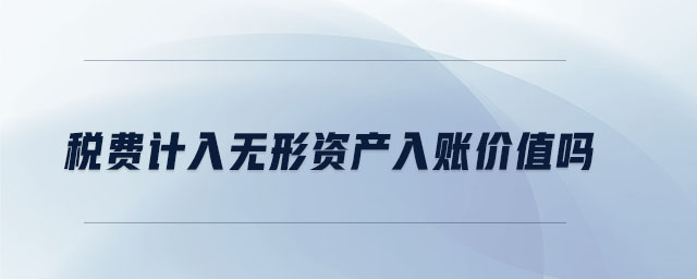稅費(fèi)計(jì)入無形資產(chǎn)入賬價(jià)值嗎