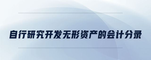 自行研究開發(fā)無形資產(chǎn)的會(huì)計(jì)分錄