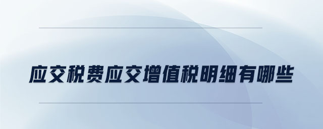 應(yīng)交稅費(fèi)應(yīng)交增值稅明細(xì)有哪些