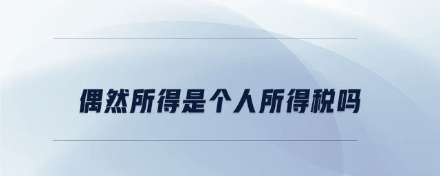 偶然所得是個人所得稅嗎