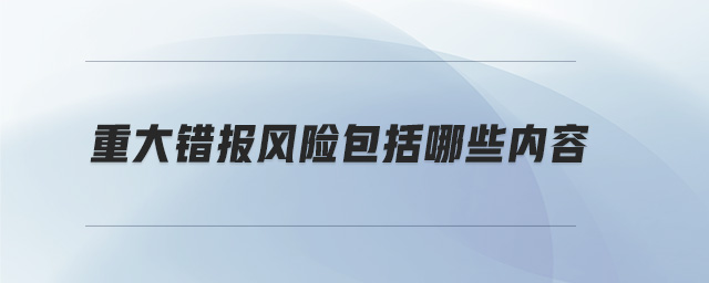 重大錯(cuò)報(bào)風(fēng)險(xiǎn)包括哪些內(nèi)容