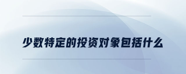 少數(shù)特定的投資對(duì)象包括什么