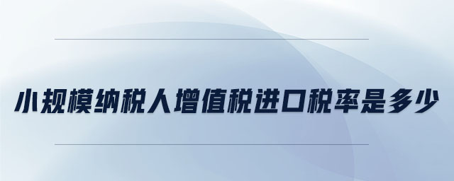 小規(guī)模納稅人增值稅進(jìn)口稅率是多少