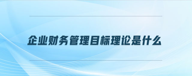 企業(yè)財務(wù)管理目標(biāo)理論是什么