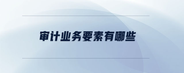 審計(jì)業(yè)務(wù)要素有哪些