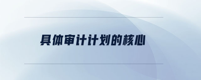 具體審計(jì)計(jì)劃的核心