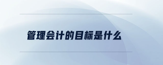 管理會(huì)計(jì)的目標(biāo)是什么