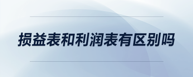 損益表和利潤(rùn)表有區(qū)別嗎