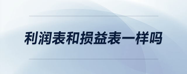 利潤(rùn)表和損益表一樣嗎