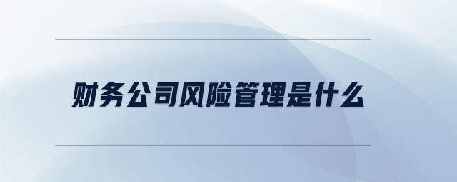 財(cái)務(wù)公司風(fēng)險(xiǎn)管理是什么