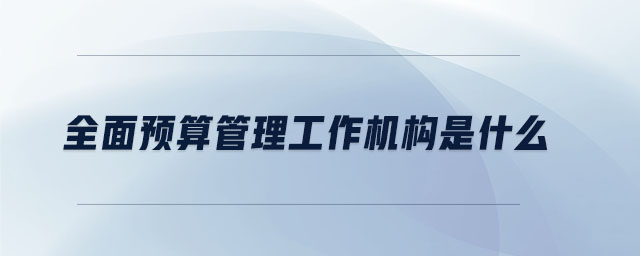 全面預(yù)算管理工作機構(gòu)是什么