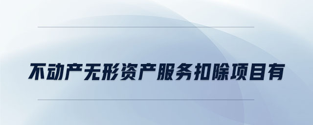 不動產(chǎn)無形資產(chǎn)服務(wù)扣除項目有