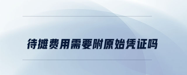 待攤費(fèi)用需要附原始憑證嗎