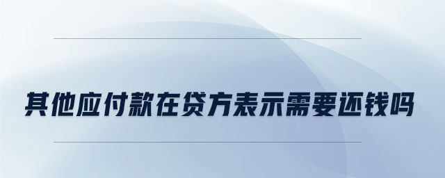 其他應付款在貸方表示需要還錢嗎
