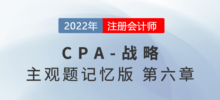 2022年CPA戰(zhàn)略主觀題記憶版第六章：風(fēng)險與風(fēng)險管理