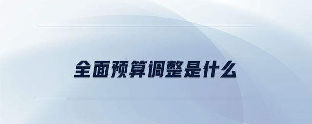 全面預算調(diào)整是什么