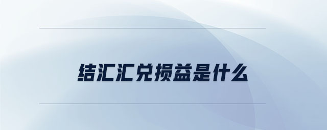 結(jié)匯匯兌損益是什么