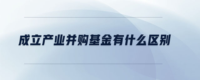 成立產(chǎn)業(yè)并購基金有什么區(qū)別