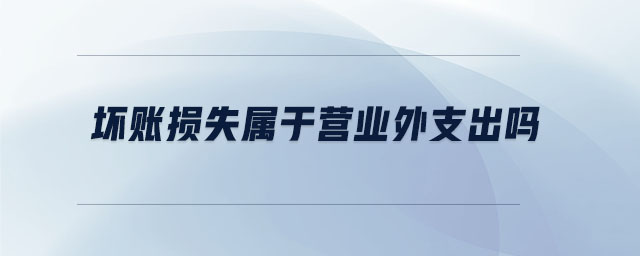 壞賬損失屬于營(yíng)業(yè)外支出嗎