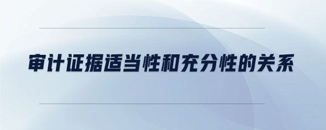 審計證據(jù)適當性和充分性的關系