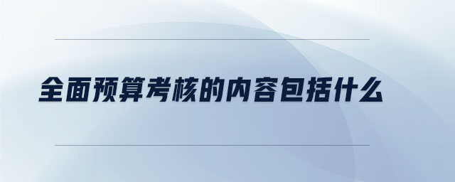 全面預(yù)算考核的內(nèi)容包括什么